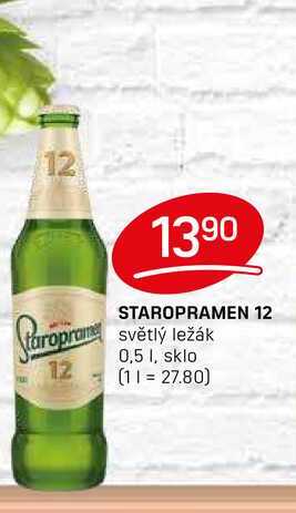 STAROPRAMEN 12 světlý ležák 0,5l v akci