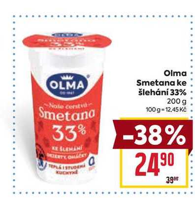 Olma Smetana ke šlehání 33% 200 g 
