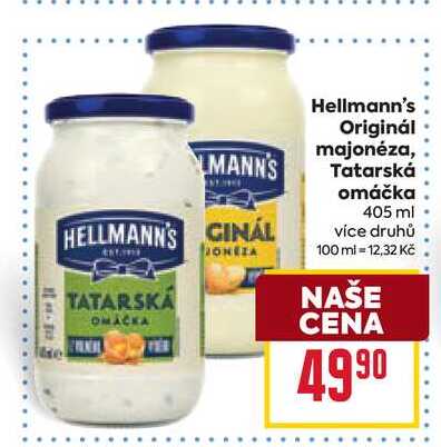 Hellmann's Originál majonéza, Tatarská omáčka 405 ml  