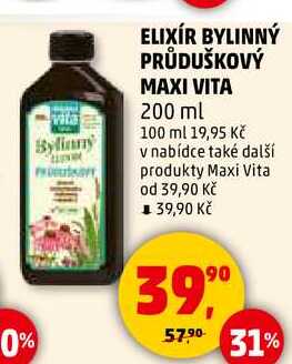 ELIXÍR BYLINNÝ PRŮDUŠKOVÝ MAXI VITA, 200 ml