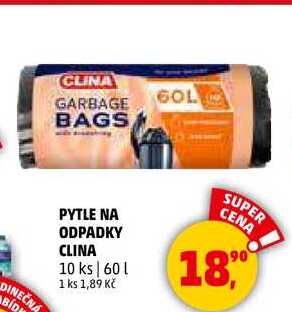 PYTLE NA ODPADKY CLINA 60 l, 10 ks 