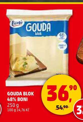 GOUDA BLOK 48% BONI, 250 g