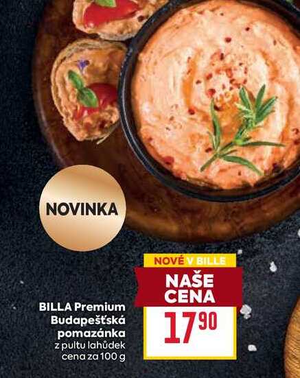 BILLA Premium Budapešťská pomazánka z pultu lahůdek cena za 100 g