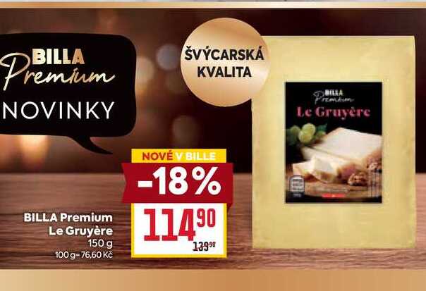 BILLA Premium Le Gruyère 150 g 