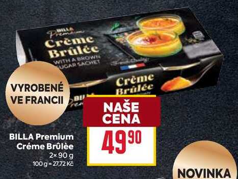 BILLA Premium Créme Brûlée 2× 90 g