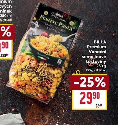 BILLA Premium Vánoční semolinové těstoviny 250 g 