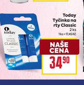 Today Tyčinka na rty Classic 2 ks