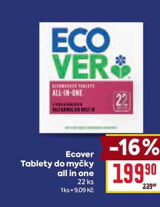 Ecover Tablety do myčky all in one 22ks