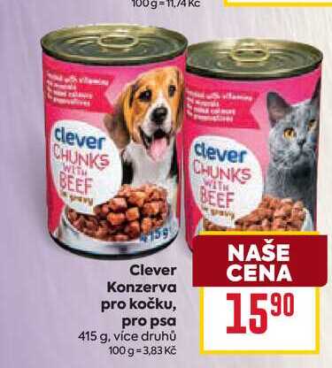 Clever Konzerva pro kočku, pro psa 415 g