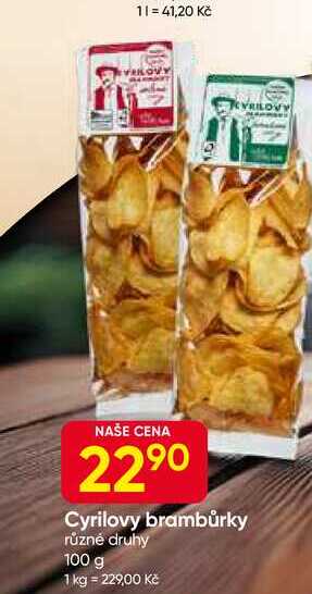 Cyrilovy brambůrky různé druhy 100 g 