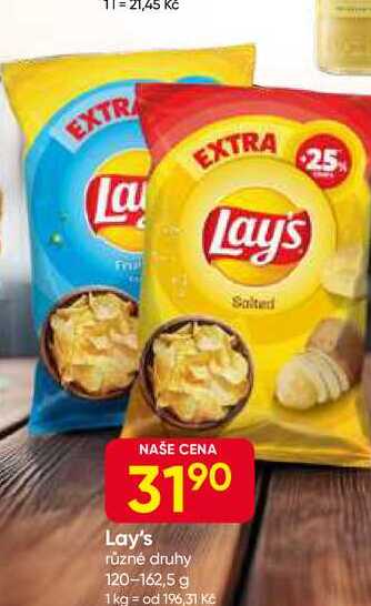 Lay's různé druhy 120-162,5 g