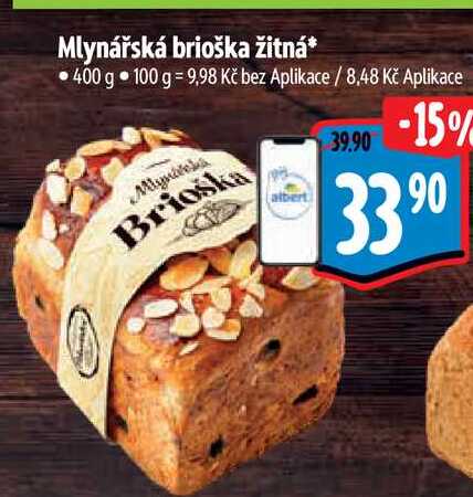 Mlynářská brioška žitná 400 g 