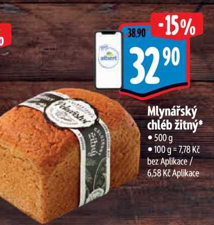   Mlynářský chléb žitný  500 g  