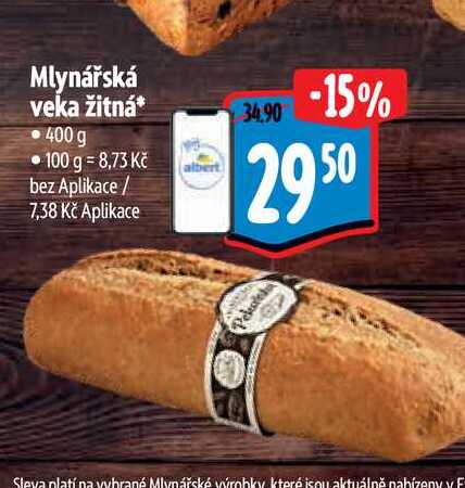 Mlynářská veka žitná  400 g 