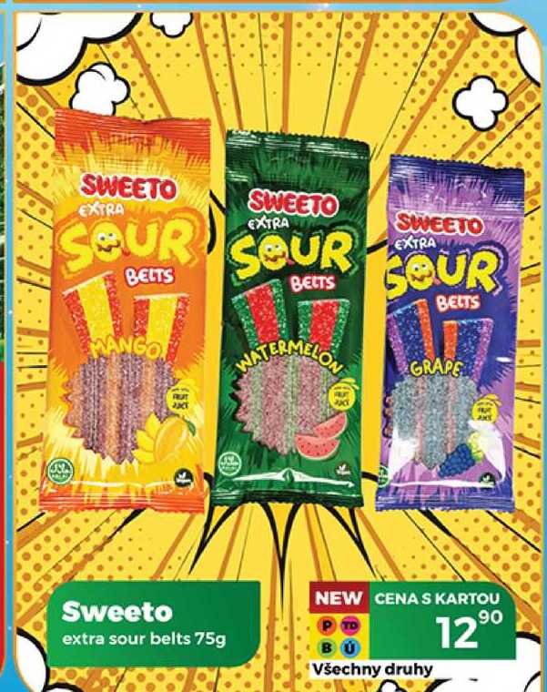 Sweeto extra sour belts 75g