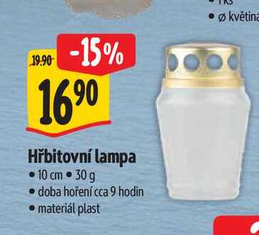   Hřbitovní lampa 10 cm 30 g  