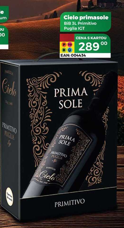 Cielo primasole BIB 3L Primitivo Puglia IGT 