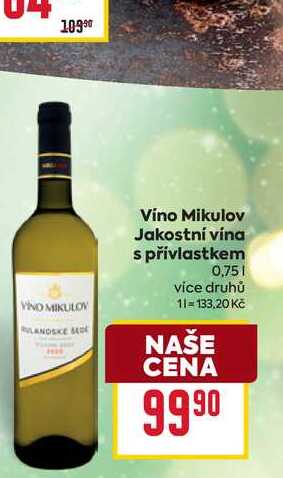 Vino Mikulov Jakostní vína s přívlastkem 0,75l