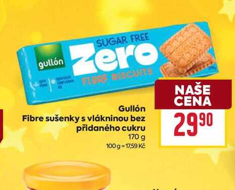 Gullón Fibre sušenky s vlákninou bez přidaného cukru 170 g 
