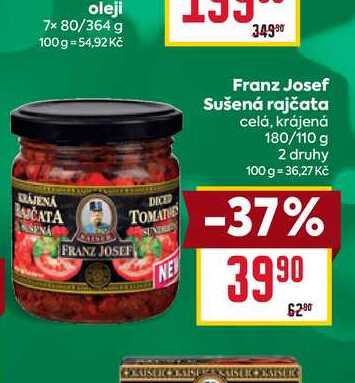 Franz Josef Sušená rajčata celá, krájená 180/110 g 