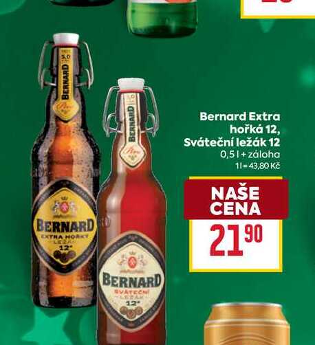 Bernard Extra hořká 12, Sváteční ležák 12 0,5l