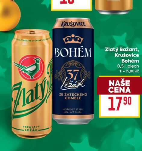 Krušovice Bohém 0,51, plech 