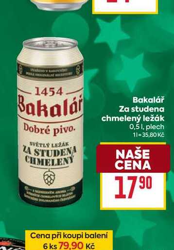 Bakalář Za studena chmelený ležák 0,5 1, plech 