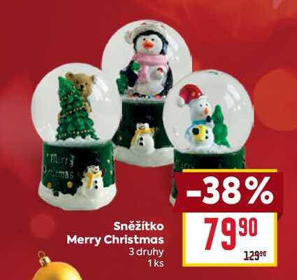 Sněžítko Merry Christmas 3 druhy 1 ks