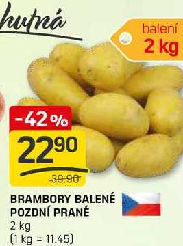 BRAMBORY BALENÉ POZDNÍ PRANÉ 2 kg 