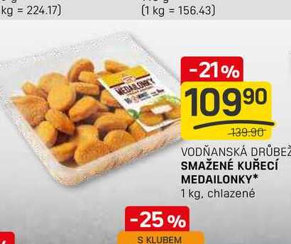 SMAŽENÉ KUŘECÍ MEDAILONKY 1 kg, chlazené 