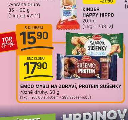 EMCO MYSLI NA ZDRAVÍ, PROTEIN SUŠENKY různé druhy, 60 g 