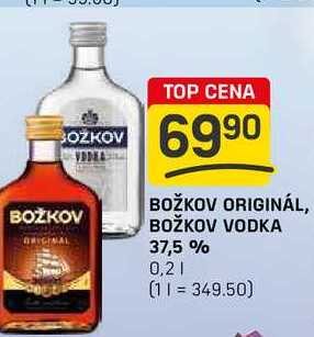 BOŽKOV ORIGINÁL, BOŽKOV VODKA 37,5 % 0,2l