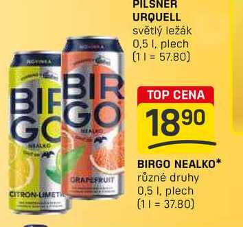 BIRGO NEALKO různé druhy 0,5 1, plech 