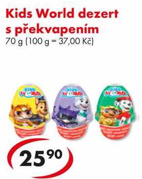 Kids World dezert s překvapením, 70 g 