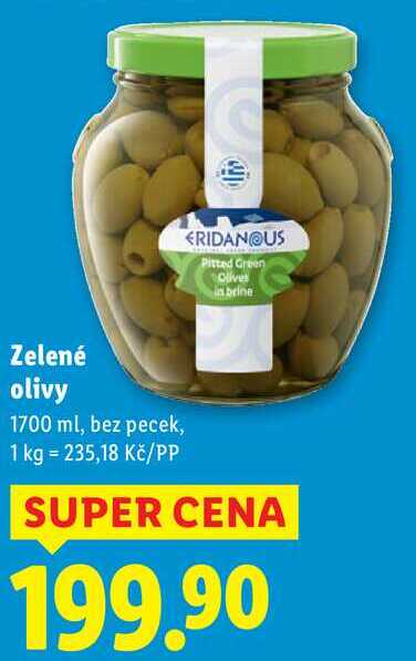 Zelené olivy, 1700 ml