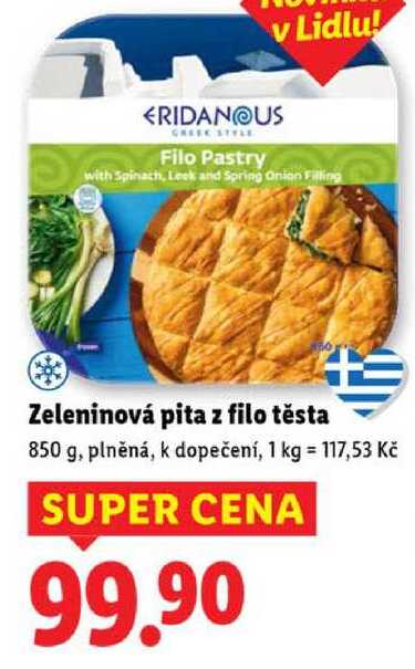 Zeleninová pita z filo těsta, 850 g