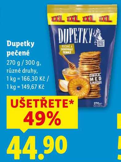 Dupetky pečené, 270 g/300 g