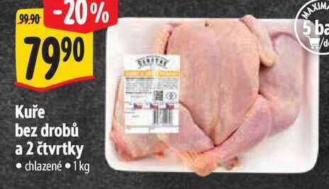 Kuře bez drobů a 2 čtvrtky, 1 kg