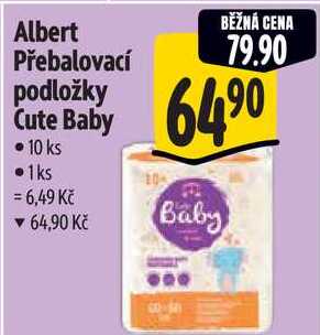 Albert Přebalovací podložky Cute Baby, 10 ks
