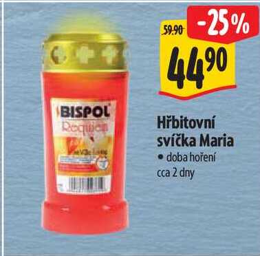 Hřbitovní svíčka Maria