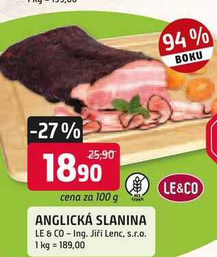 Le & Co Anglická slanina 100g