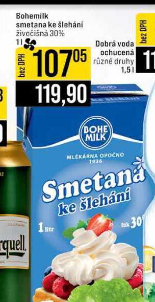 Bohemilk smetana ke šlehání živočišná 30% 1 l