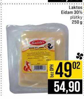 Laktos Eidam 30% plátky 250 g 