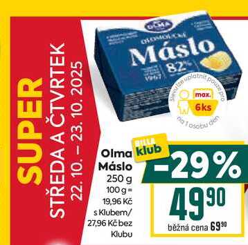 Olma Máslo 250 g 