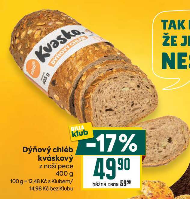 Dýňový chléb kváskový z naší pece 400 g 