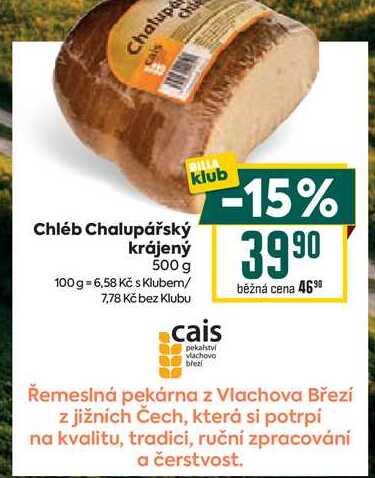 Chléb Chalupářský krájený 500 g 