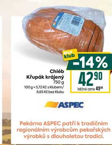 Chléb Křupák krájený 750 g 