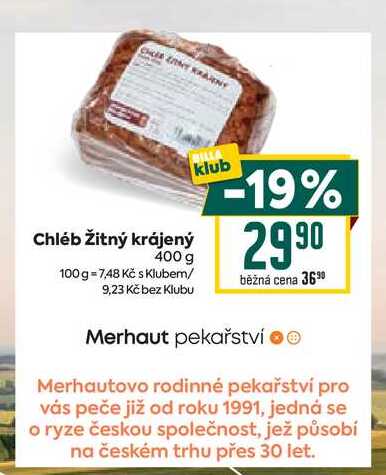 Chléb Žitný krájený 400 g 