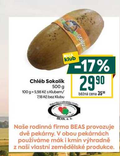 Chléb Sokolík 500 g 