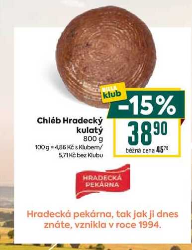Chléb Hradecký kulatý 800 g 